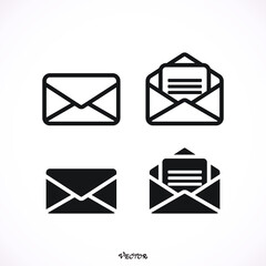 Mail icon vector, Envelope sign, Email symbol