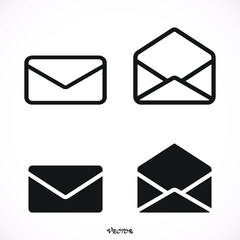set email icon. Art. eps. Image. logo. Sign. Flat. design. app. UI.  web - stock vector