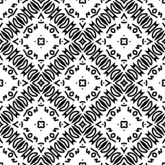 Geometric vector pattern with triangular elements. Seamless abstract ornament for wallpapers and backgrounds. Black and white colors.