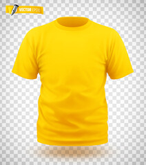 T-shirt jaune vectoriel sur fond transparent