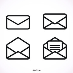Mail icon vector, Envelope sign, Email symbol