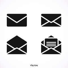 Mail icon vector, Envelope sign, Email symbol