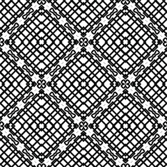 Geometric vector pattern with triangular elements. Seamless abstract ornament for wallpapers and backgrounds. Black and white colors.
