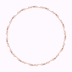 Willow wreath. Round frame made of willow twigs.Easter wreath made of willow stalks.Design for postcards, printing.