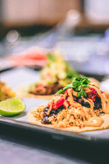 tacos with vegetables and lemon