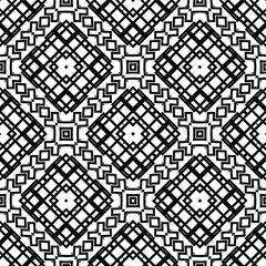 Geometric vector pattern with triangular elements. Seamless abstract ornament for wallpapers and backgrounds. Black and white colors.