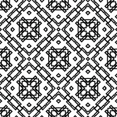 Geometric vector pattern with triangular elements. Seamless abstract ornament for wallpapers and backgrounds. Black and white colors.