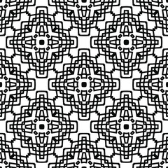 Geometric vector pattern with triangular elements. Seamless abstract ornament for wallpapers and backgrounds. Black and white colors.