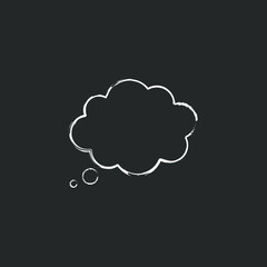 Speech bubble, message vector chalk icon