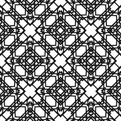 Naklejka premium Geometric vector pattern with triangular elements. Seamless abstract ornament for wallpapers and backgrounds. Black and white colors.