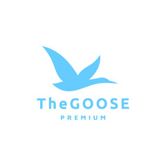 Flying Goose Silhouette Vector Logo Isolated on White Background