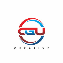 CGU Letter Initial Logo Design Template Vector Illustration
