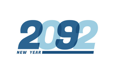 Happy New Year 2092. Happy New Year 2092 text design for Brochure design, card, banner