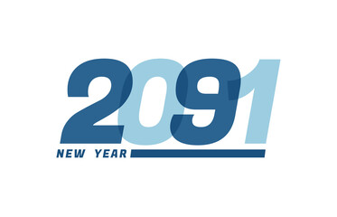 Happy New Year 2091. Happy New Year 2091 text design for Brochure design, card, banner