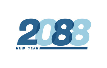 Happy New Year 2088. Happy New Year 2088 text design for Brochure design, card, banner