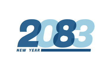Happy New Year 2083. Happy New Year 2083 text design for Brochure design, card, banner