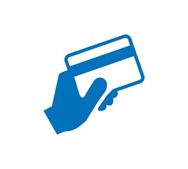 Hand holding a credit card icon