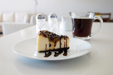 A Slice of Chocolate Carmel Cheesecake