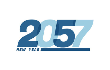 Happy New Year 2057. Happy New Year 2057 text design for Brochure design, card, banner
