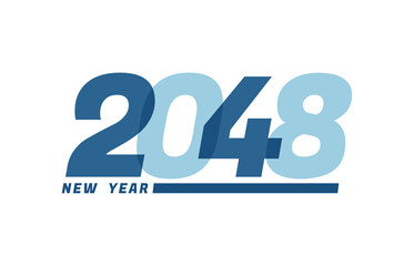 Happy New Year 2048. Happy New Year 2048 text design for Brochure design, card, banner