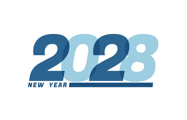 Happy New Year 2028. Happy New Year 2028 text design for Brochure design, card, banner