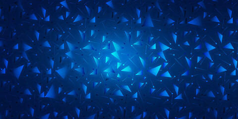 Blue crystals going apart on illustrated background about astronomy