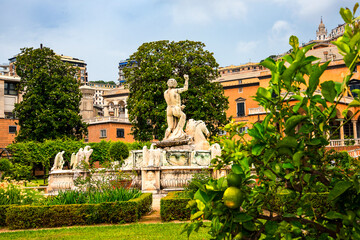 Fototapeta na wymiar Villa de Principe in Genoa . The garden of the House of Doria-Pamphili, a princely Roman family of Genoese extraction. The House of Doria-Pamphili-Landi (also called simply Doria-Pamphili) is a prin