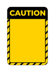 symbol yellow caution sign icon on white background