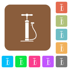 Air pump rounded square flat icons