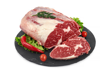 Fresh raw meat isolated on white background