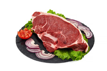 Fresh raw meat isolated on white background