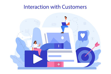 Interaction with a customer concept. Marketing technique