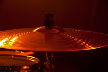 Drums in concert - on stage - in LED lights