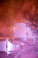 Drums in concert - on stage - in LED lights