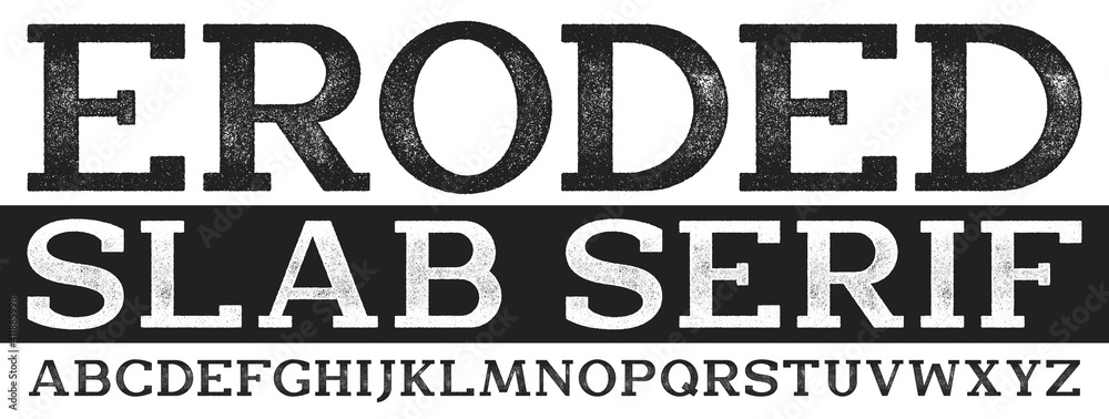 Fototapete eroded slab serif display font, works well at large sizes. highly detailed individually textured cha