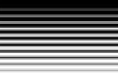 Pattern with gradient horizontal halftone line. Abstract background with parallel lines from thick to thin. Black texture of straight stripes. Digital velocity lines on screen. Vector