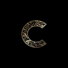Ornate Letter C Logo icon, elegant monogram luxury letter logo vector design