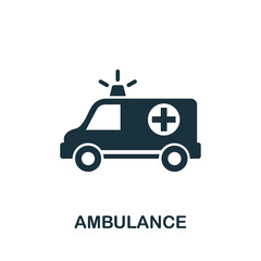 Ambulance icon. Simple element from medical services collection. Filled monochrome Ambulance icon for templates, infographics and banners