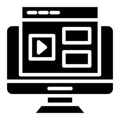 Video tutorial icon in modern style 