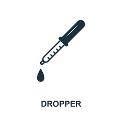 Dropper icon. Simple element from medical services collection. Filled monochrome Dropper icon for templates, infographics and banners