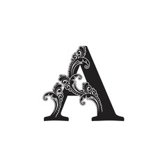 Ornate Letter A Logo Icon, elegant monogram luxury ornament decoration letter logo vector design