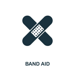 Band Aid icon. Simple element from medical services collection. Filled monochrome Band Aid icon for templates, infographics and banners