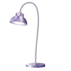 Metallic bulb design,  isolated on white background,  flexible  desk lamp