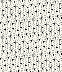 Fototapeta na wymiar Vector seamless pattern. Modern stylish texture. Repeating geometric tiles with triangles and linear elements. Bold monochrome chevron. Trendy graphic design. Can be used as swatch for illustrator.