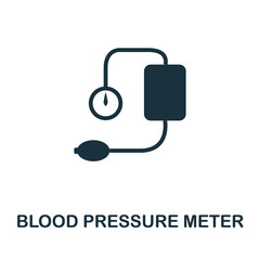 Blood Pressure Meter icon. Simple element from medical services collection. Filled monochrome Blood Pressure Meter icon for templates, infographics and banners