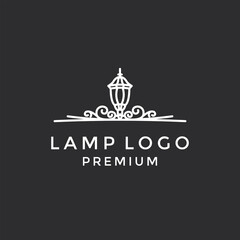 luxury lantern light lamp logo vector
