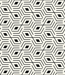 Vector seamless pattern. Modern stylish texture. Repeating geometric tiles with geometrical elements. Bold monochrome chevron and rhombus. Trendy graphic design. Can be used as swatch for illustrator.