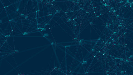 Obraz na płótnie Canvas Technology connection digital big data concept. Abstract of digital data flow on blue background.