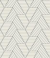 Vector seamless pattern. Modern stylish texture. Repeating geometric tiles with thin linear hexagons. Monochrome hexagonal trellis. Trendy graphic design. Can be used as swatch for illustrator.