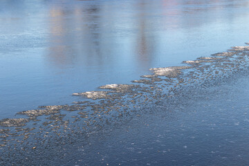 Thin ice on the river